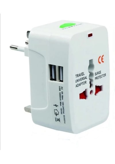 Unıversal Seyahat Adaptörü / 2 Usb Li Çoklu Priz Çevirici Adaptör