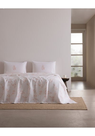 Madame Coco Maria King Size %100 Pamuk Karde Baskılı Pike Takımı - Pembe 8684427310670 Çok Renkli