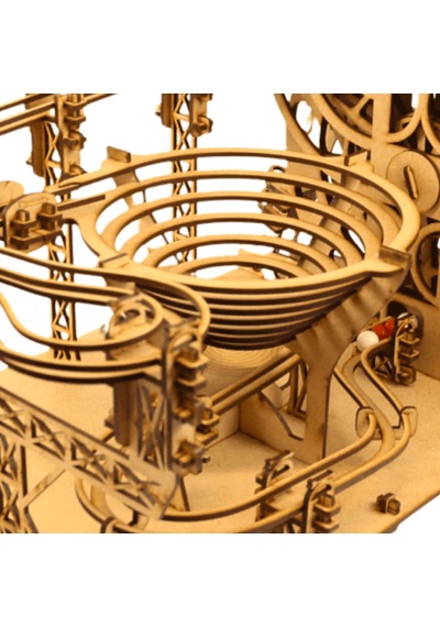 Marble Run Misket Oyunu Ahşap Maket 263 Parça Ahşap 3d Puzzle Marble Run Mekanik Maket Seti - 3d Ahşap Bilye Yolu Maketi