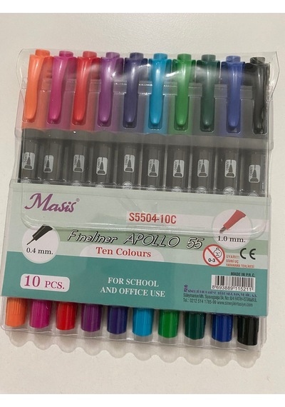 10 Lu Çift Taraflı Fineliner Keçeli Kalem