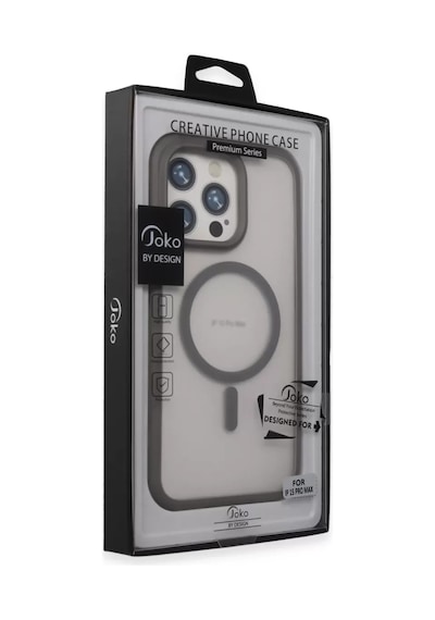 Joko Apple iPhone Uyumlu  15 Pro Max Uyumlu Toras Airbag Magsafe Kapak - Titan Gri