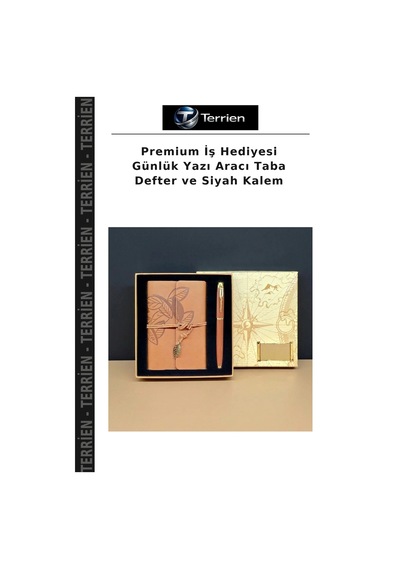 Premium İş Hediyesi Günlük Yazı Aracı Taba Defter Ve Siyah Kalem Çok Renkli