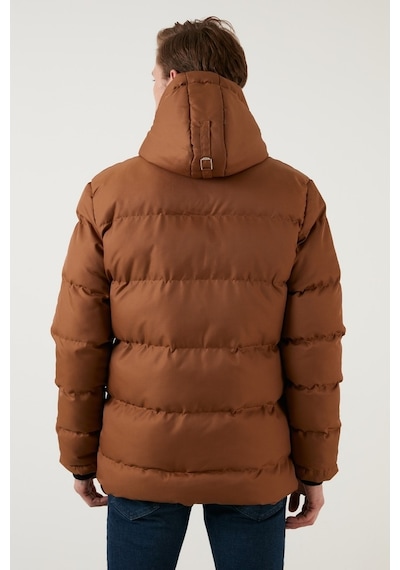 Buratti Kapüşonlu Suya Ve Rüzgara Dayanıklı Soğuk Geçirmez Slim Fit Erkek Mont 5717101 Taba