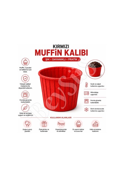 Muffin Kalıbı 50li Kırmızı
