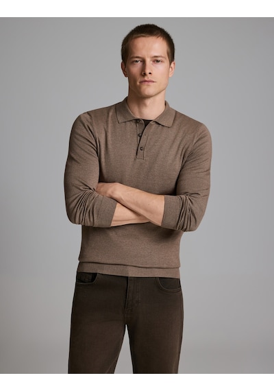 Pierre Cardin Vizon Melanj Slim Fit Düğmeli Polo Yaka Basic Triko Kazak 50333894-vr174 Çok Renkli