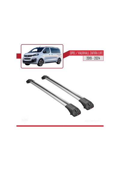 Opel / Vauxhall Zafira Life 2019 Ve Sonrası İle Uyumlu Ace-1 Ara Atkı Tavan Barı Gri