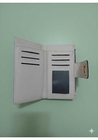 Newish Polo Telefon Bölmeli Klipsli Fermuarlı Portföy Cüzdan Lila