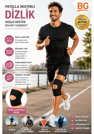 Sporcu Dizliği Ayarlanabilir Patella Destekli Dizlik Çapraz Bağ Menisküs Diz Bandajı Knee Brace