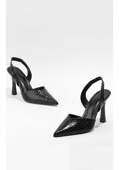 Paris Shoes Paris Siyah Sade Ve Göz Alıcı Tasarımlı Topuklu Ayakkabı Z102-siyah Siyah