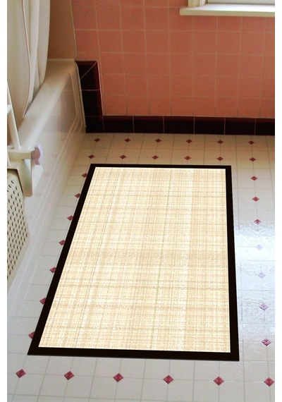 Kaymaz Taban Djt Banyo Mutfak Salon Halı Yıldız Deri Dokuma Desen E5007 Bej Kahve