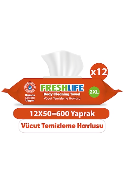 Freshlife Vücut Temizleme Havlusu 12x50 600 Yaprak
