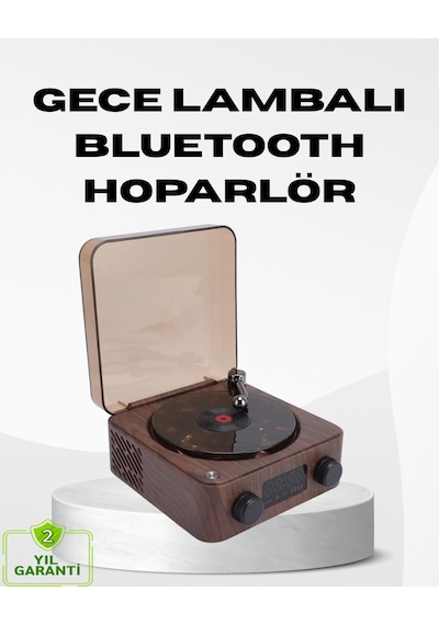 Dekoratif Gece Işığı Bluetooth Hoparlör Dijital Saat Çok Yönlü Sesli Aydınlatma - Lisinya