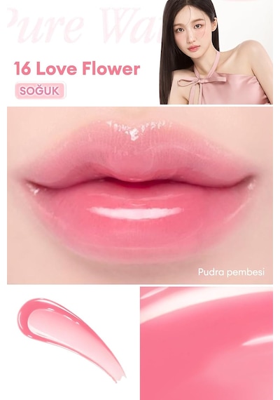 Nemlendirici Ve Besleyici, Dudak Parlatıcısı Pure Water Lip Gloss 16 Love Flower