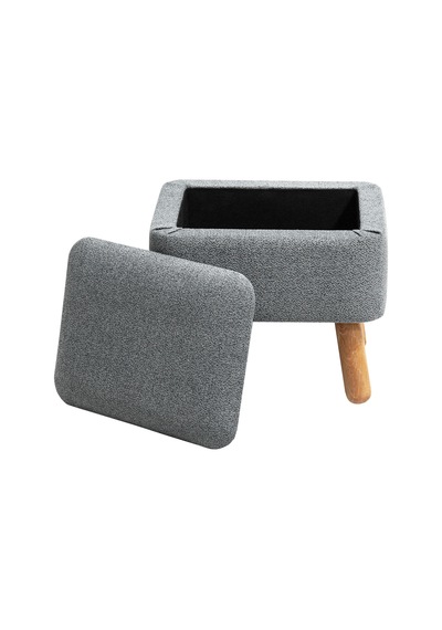 Orso Bohem Sandıklı Puf, Gri