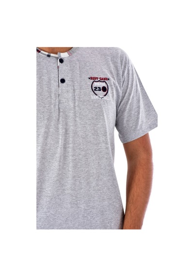Pemilo 31102 - 1 2105 Ekose Desenli Kısa Kol Erkek Pijama Takımı Gri Pemilo 31102 - 1 2105 Ekose Desenli Kısa Kol Erkek Pijama Takımı Gri