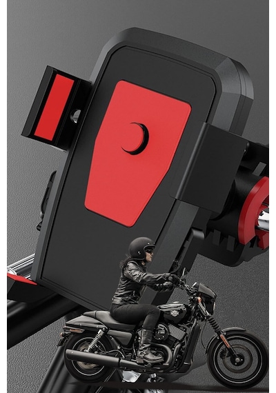 Bisiklet Motorsiklet Atv Motosiklet Gidon Telefon Tutucu Tutacağı Kıskaçlı Siyah
