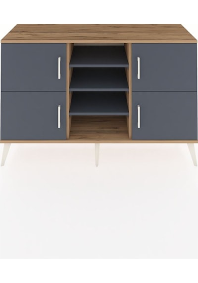 Hyperion Konsol 5 Raflı 4 Kapaklı 132x44x83 Çam-antrasit Antrasit Hyperion Konsol 5 Raflı 4 Kapaklı 132x44x83 Çam-antrasit Antrasit