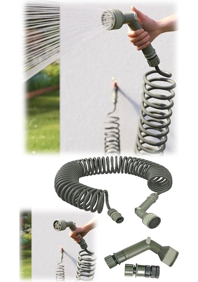 Spiral Hortum Seti Bahçe Sulama Başlığı Seti 15 Metre