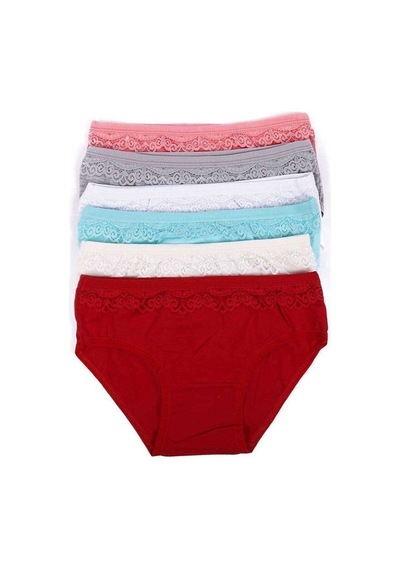 Dondeza 6 Adet Kız Çocuk Dantelli Kız Bikini 408 Çok Renkli