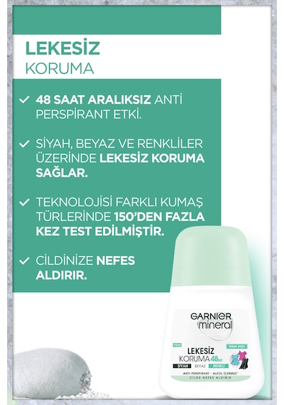 Garnier Mineral Lekesiz Koruma Kadın Roll-On Deodorant 50 ML