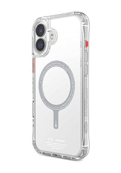 Apple iPhone 16 Plus Uyumlu Kılıf Magsafe Şarj Özellikli Şeffaf Airbag Tasarımlı Skinarma Saido Şeffaf