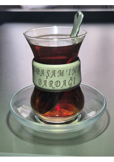 Deri Ajda Bardak Tutacağı Sleeve Açık Gri