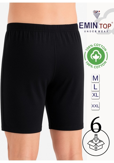 Mercan Erkek Boxer Short 6'lı - Siyah Boxer Şort