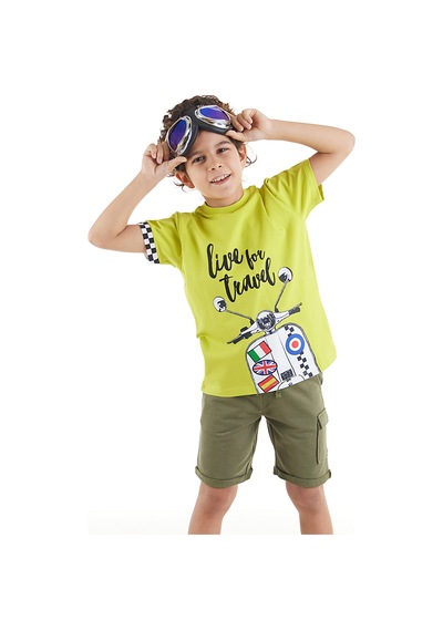 Denokids Mshb&g Motosiklet Turu Erkek Çocuk T-Shirt Şort Takım Çok Renkli