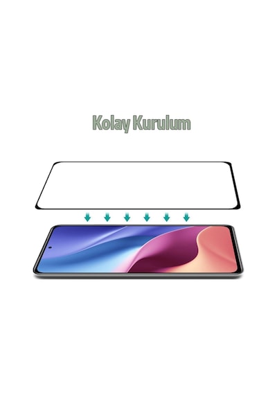 Xiaomi Redmi K40/K40 Pro Full Glue Tam Kaplama Ekran Koruyucu Siyah
