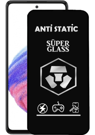 Samsung Uyumlu Galaxy A53 Tam Kaplayan Anti Statik Dayanıklı Süper Cam Ekran Koruyucu