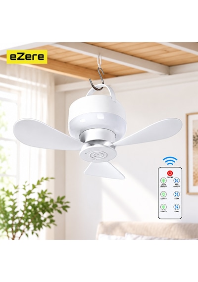 Ezere Aerosnap Led Kamp Tavan Fanı Ve Taşınabilir Şarjlı Tavan Vantilatörü