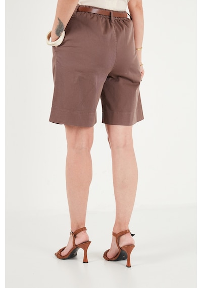Lela Pamuklu Loose Fit Pileli Kemerli Bermuda Şort Bayan Şort 668yp5439 Açık Kahve Lela Pamuklu Loose Fit Pileli Kemerli Bermuda Şort Bayan Şort 668yp5439 Açık Kahve