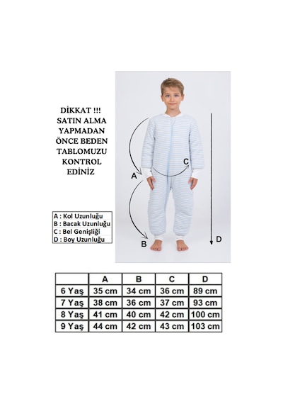 Cantoy Erkek Çocuk Kalın Elyaf Dolgulu Premium Kalite 2.5 Tog Desenli Uyku Tulumu-mavi-sarı Mavi - Sarı