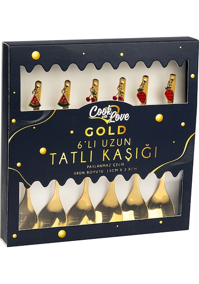 Cook With Love Gold Tatlı Kaşığı - 6'lı