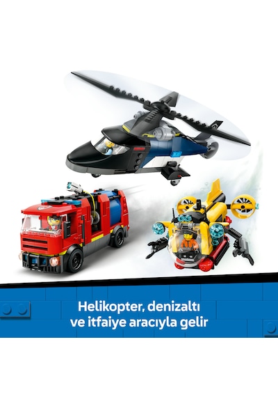 LEGO® City Helikopter, İtfaiye Kamyonu ve Denizaltı Karışımı 60462 - 7 Yaş ve Üzeri Çocuklar için Yaratıcı Oyuncak Yapım Seti (874 Parça) LEGO® City Helikopter, İtfaiye Kamyonu ve Denizaltı Karışımı 60462 - 7 Yaş ve Üzeri Çocuklar için Yaratıcı Oyuncak Yapım Seti (874 Parça)