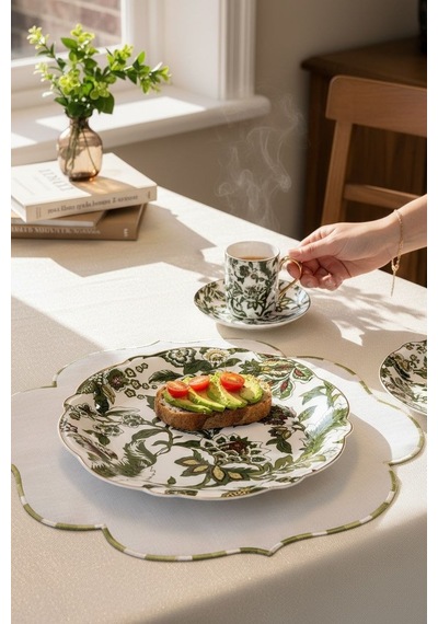 6lı Willow Tatlı Tabağı 21 Cm -5870 Yeşil