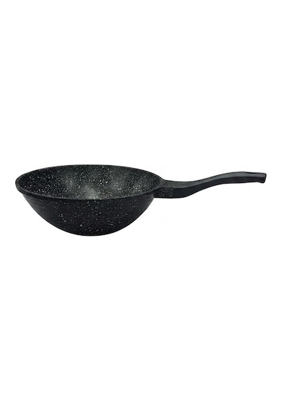 Döküm Wok Tava Granit Kaplama - 28 Cm Siyah