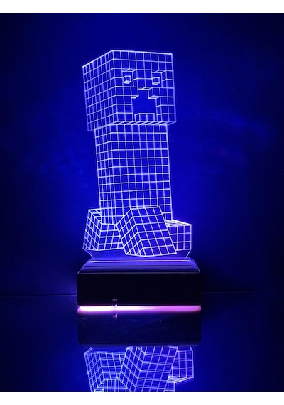 Çocuklara Özel 3D Minecraft Led Masaüstü Ve Gece Lambası