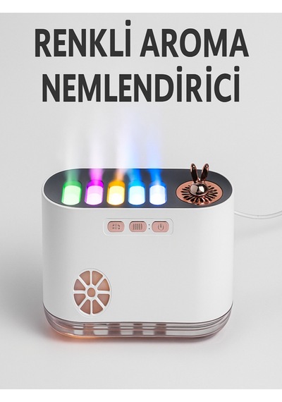 Ritimli Işık Ve Buhar Özellikli Aroma Terapi Cihazı - Sessiz Çalışma, 700ml Su Kapasitesi Beyaz