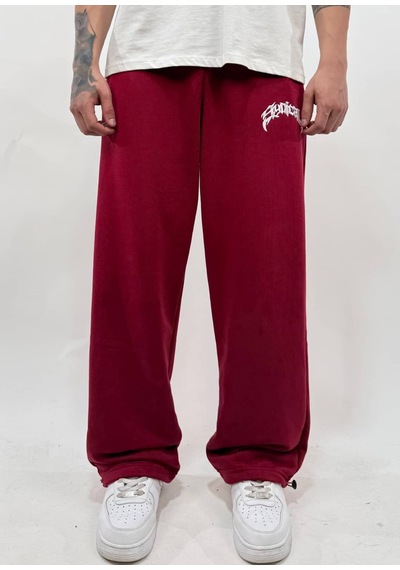Zaee Syncl Yazlık Nakışlı Ayarlanabilir Baggy Eşofman Altı Bordo