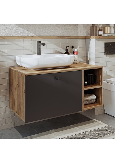 Ayaksız Lavabolu Mdf 95 Cm Lotus Oval Lavabolu Dlp Atlantik Çam - Antrasit Ayaksız Lavabolu Mdf 95 Cm Lotus Oval Lavabolu Dlp Atlantik Çam - Antrasit