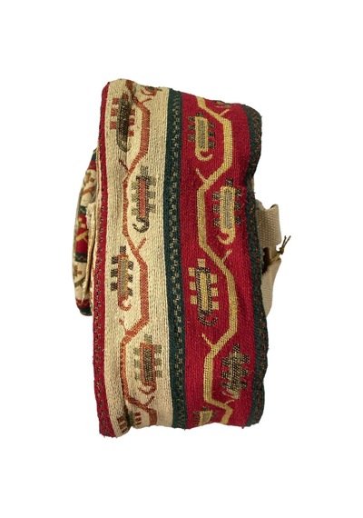 Old Cotton Cargo Kaliteli Vintage Kilim Desenli Disayn Sırt Gezi Çantası New Komor 5025 Kırmızı
