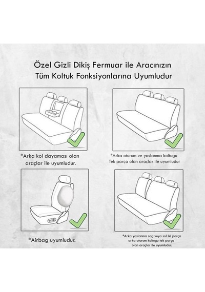 Araba Koltuk Minderi Kılıf Stil Katın Kumaş Beşli Koltuk Minderi Terletmez Cepli Bej