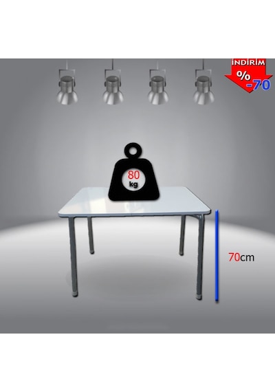 Depolife Yemek Masası Katlanır Bahçe Masası Yemek Masası Masası 60X90Cm