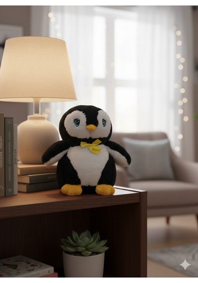 50 Cm Peluş Penguen Siyah Beyaz Yumuşak Dokulu Tüy Dökmeyen Oyuncak Çok Renkli