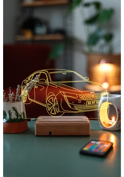 Peugeot 508 Araba 16 Renk Kumandalı 3d Gece Lambası