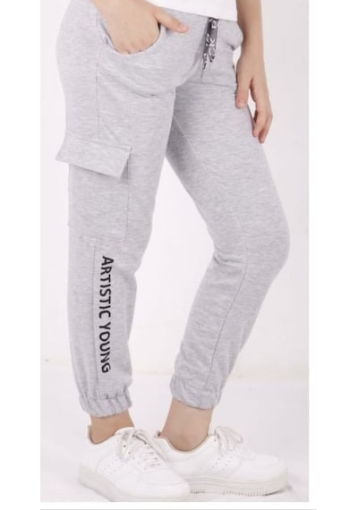 Toontoy Kız Çocuk Artistic Baskılı Jogger Eşofman Alt Gri Melanj Toontoy Kız Çocuk Artistic Baskılı Jogger Eşofman Alt Gri Melanj