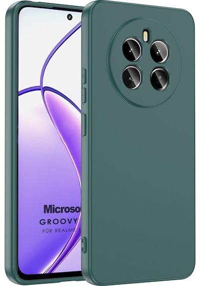 Microsonic Realme 12 Plus Kılıf Groovy Soft Koyu Yeşil -