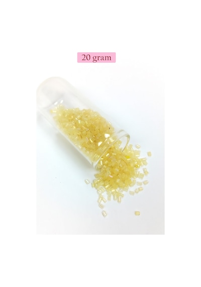 Kesme Cam Boncuk 2mm - 20 Gram - Şeffaf Sarı -bnc303