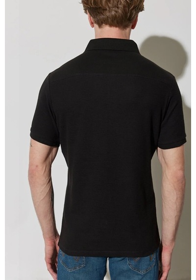 Wrangler Erkek Polo T Shirt W231325001 SİYAH Siyah